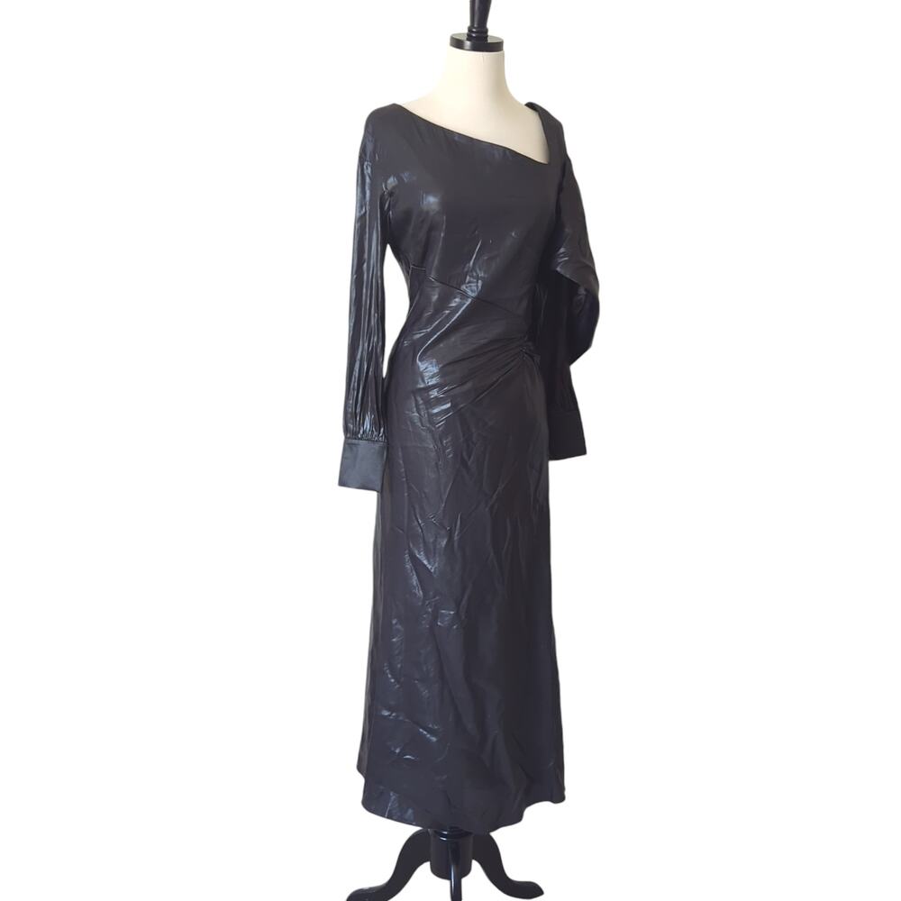 BCBGMAXAZRIA Wylie Dress Womens 38 6 Runway Designer Luxury Black‎ Shimmer $368 - Picture 8 of 16